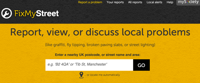 Inspiration: Fix My Street makes it easier to report problems in your community, even if you don't know who those reports should go to.